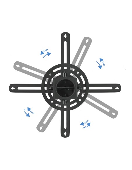 SOPORTE UNIVERSAL DE TECHO GIRATORIO 360º E INCLINABLE PARA PROYECTOR NEGRO